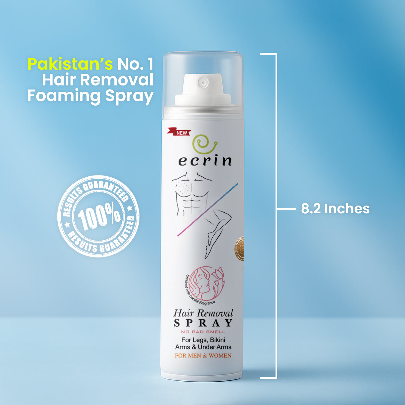 New Ecrin Hair Removal Foaming Spray (for men & women) - 200ml