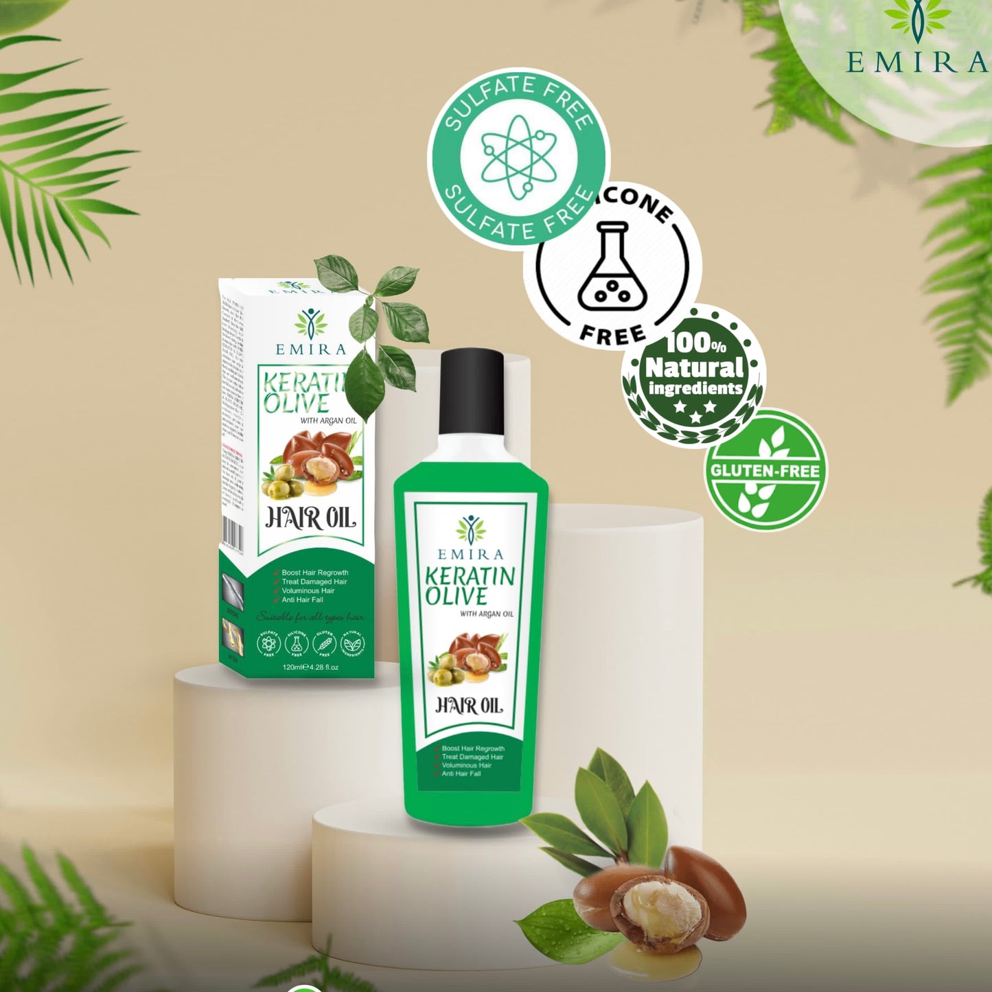 Emira Hair Oil - Keratin & Olive - Hair Treatment by Emira - Free Delivery