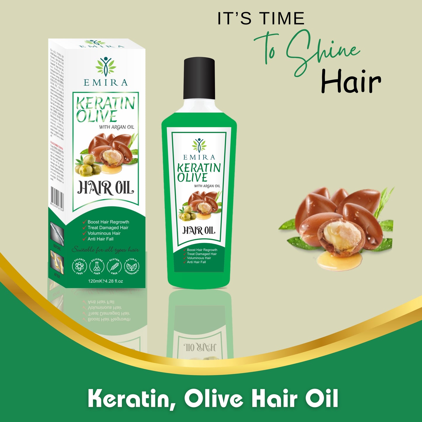 Emira Hair Oil - Keratin & Olive - Hair Treatment by Emira - Free Delivery