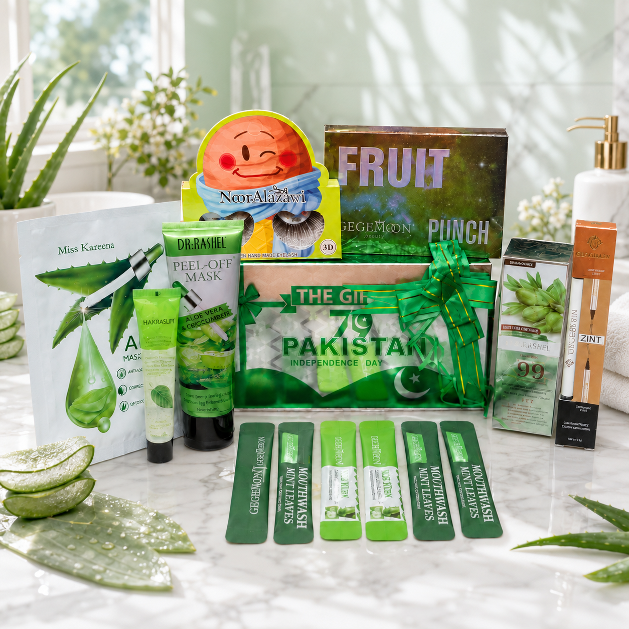 Pakistan Azadi Beauty Gift Box โ Premium Self-Care Collection | 14 products in 1 price