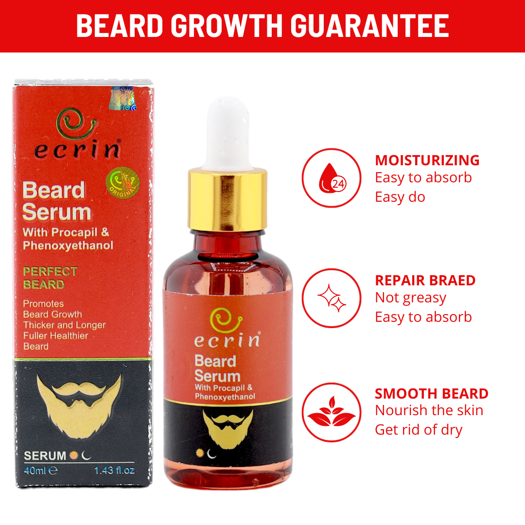 Ecrin Beard Growth Serum With 100% Results ~ New Advance Formula ~ Non-greasy