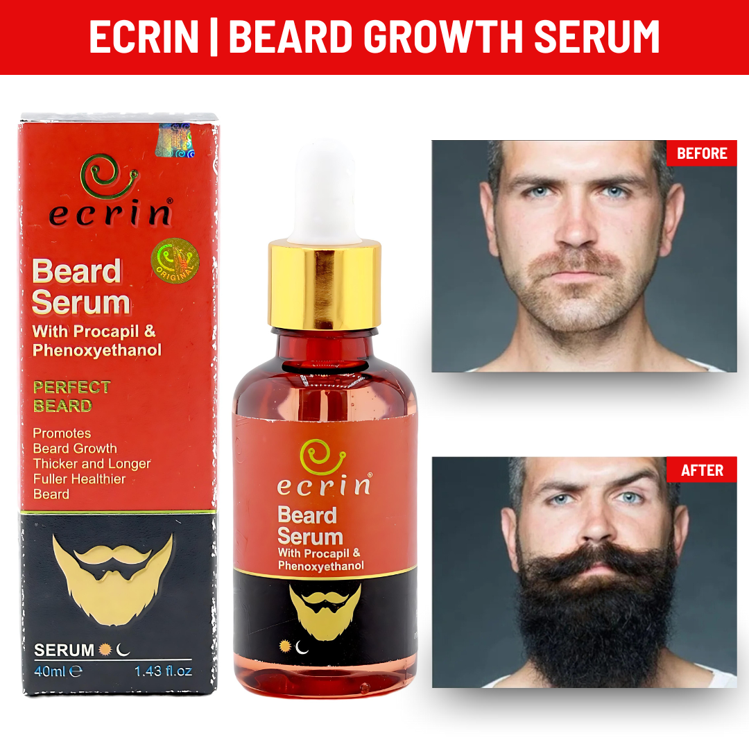 Ecrin Beard Growth Serum With 100% Results ~ New Advance Formula ~ Non-greasy