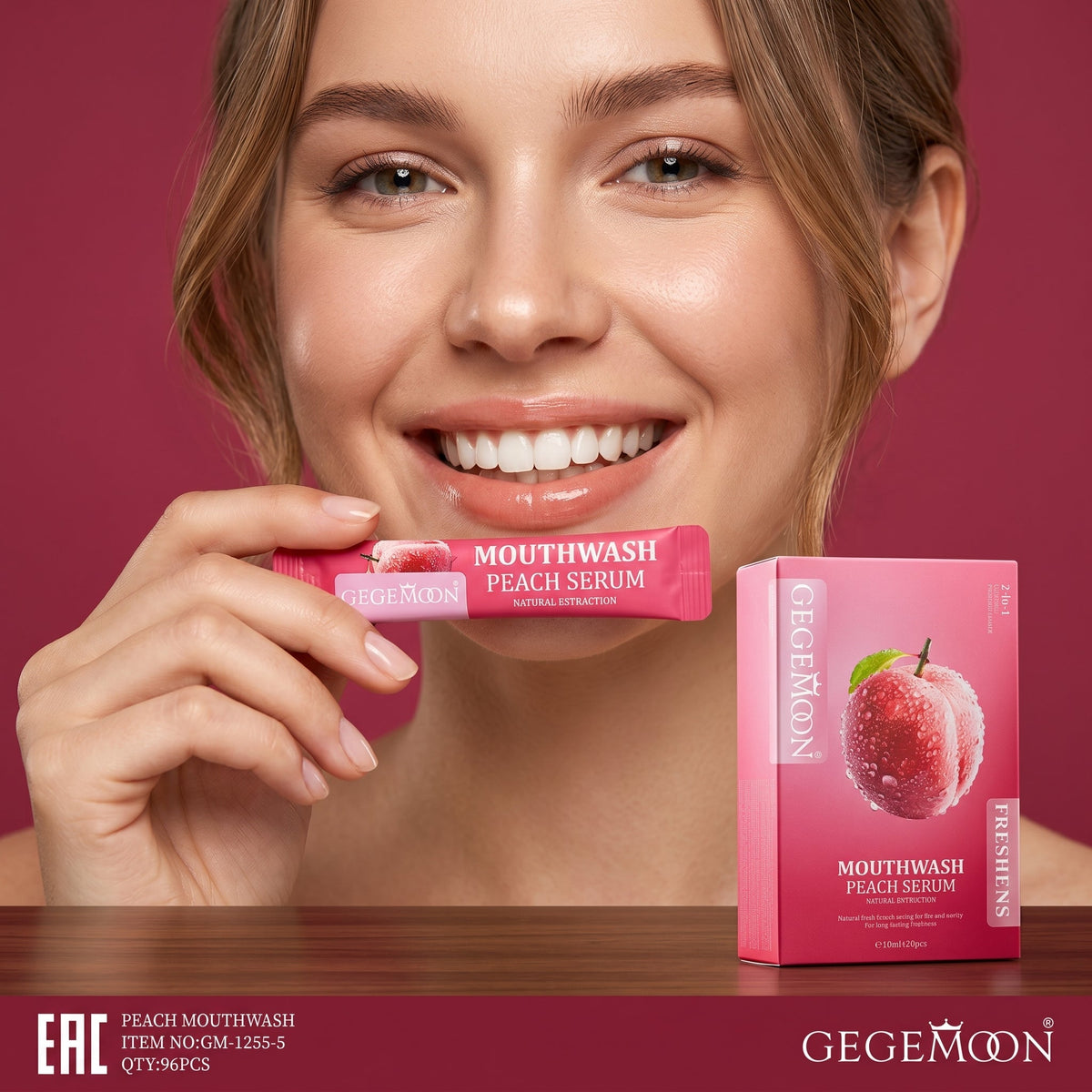 Peach Serum Mouthwash Sachet Mix – Refreshing Breath Freshening & Antibacterial Oral Care