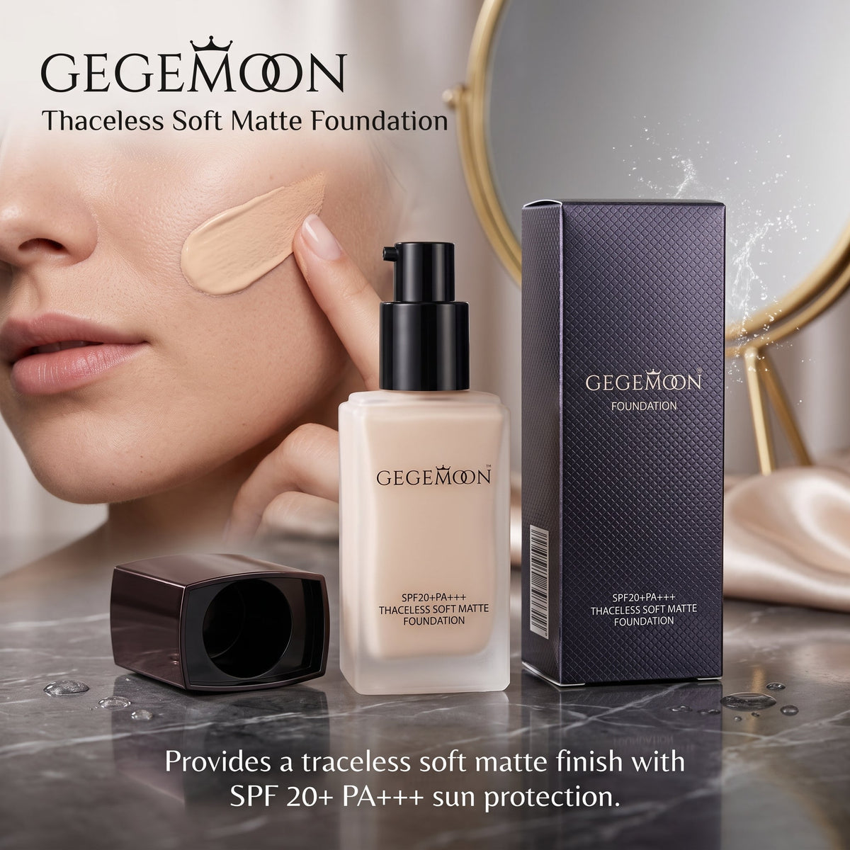 Traceless Liquid Foundation 30ml – Full Coverage, Natural Finish & Long-Lasting Skin Perfecting Makeup (Shade 3)