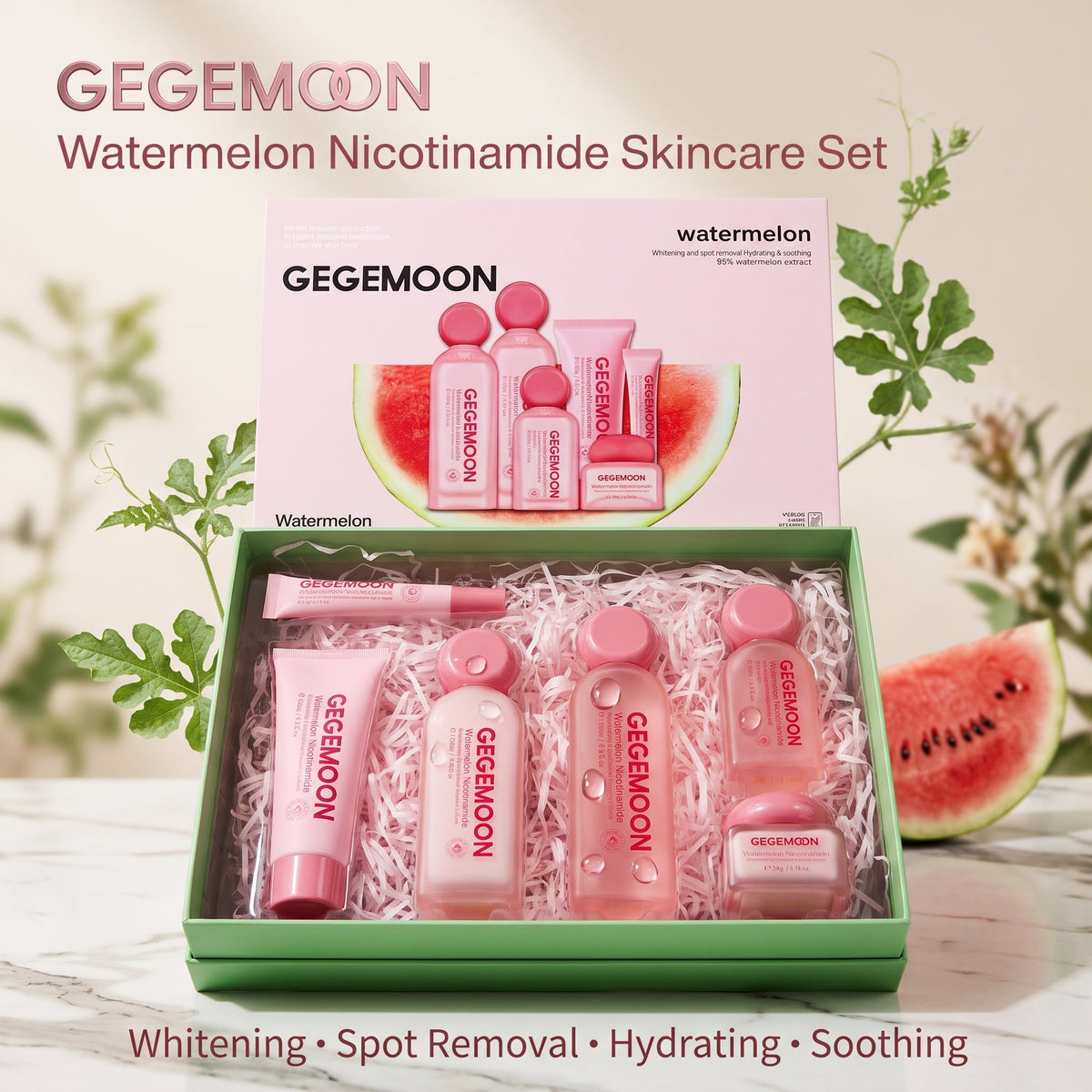 Watermelon Hydrating Skincare Set – Deep Moisturizing, Brightening & Skin Refreshing Complete Routine Kit