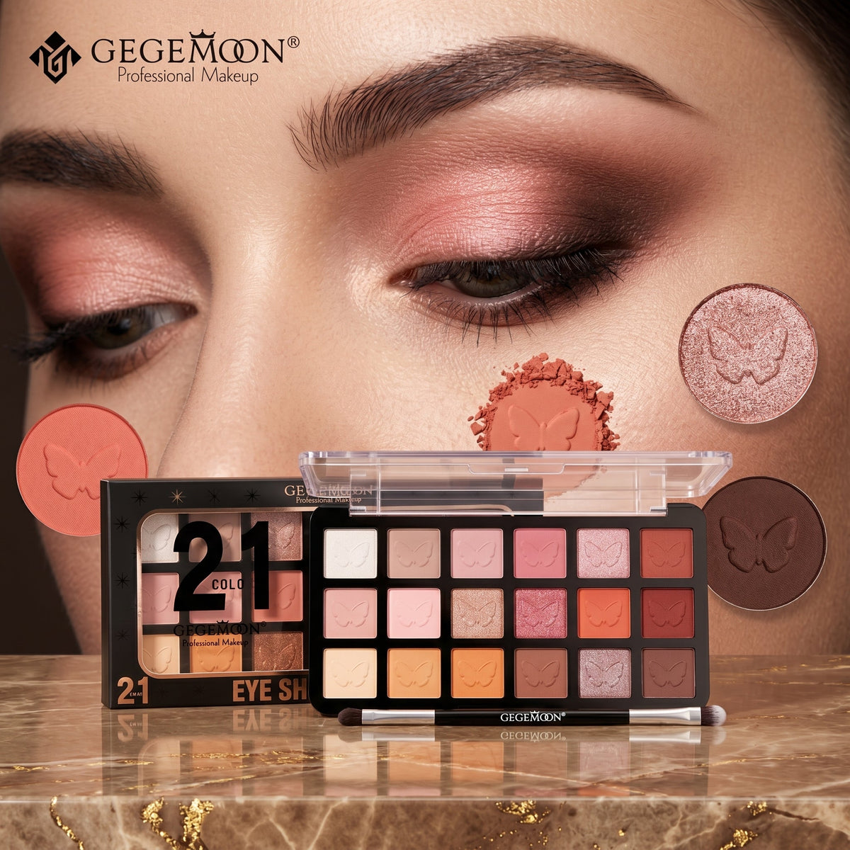 21-Color Eyeshadow Palette A – Rich Pigmented Matte & Shimmer Shades for Versatile Day & Night Eye Looks