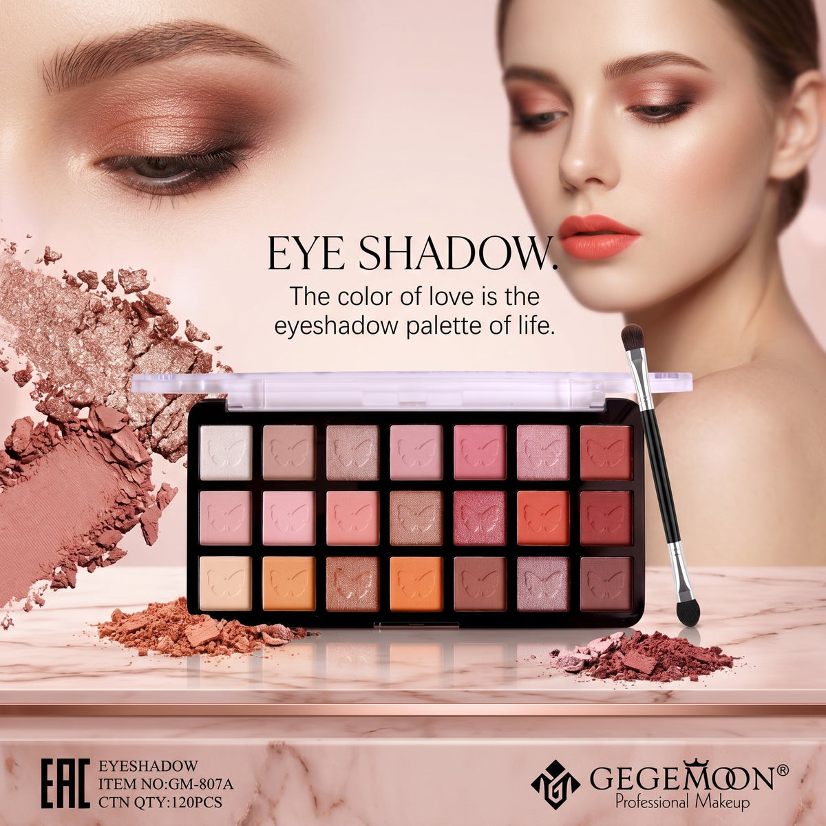 21-Color Eyeshadow Palette A – Rich Pigmented Matte & Shimmer Shades for Versatile Day & Night Eye Looks
