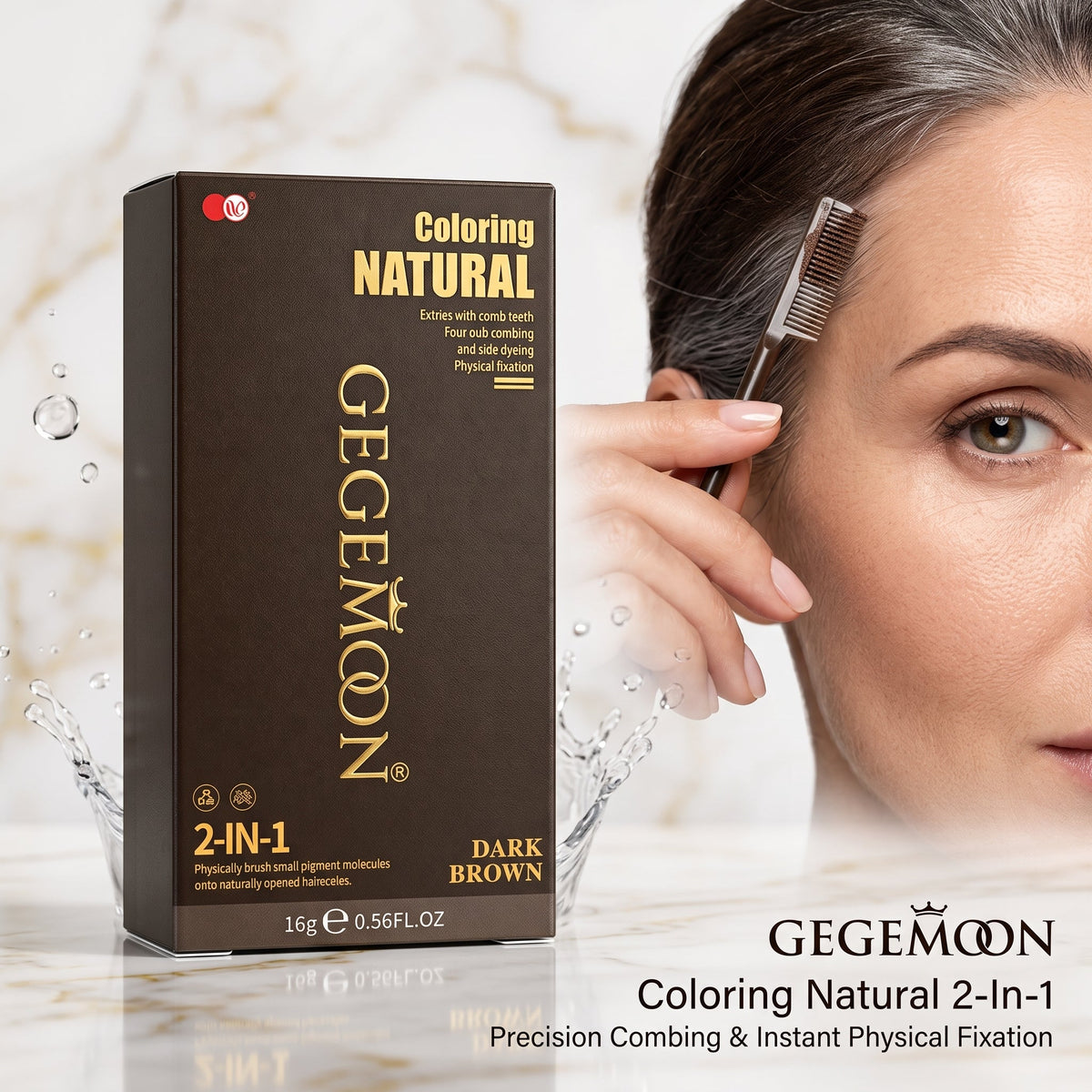 Black Hair Colour Pigment Stick with Brush – Instant Root Touch-Up, Grey Coverage & Hairline Filling Pen