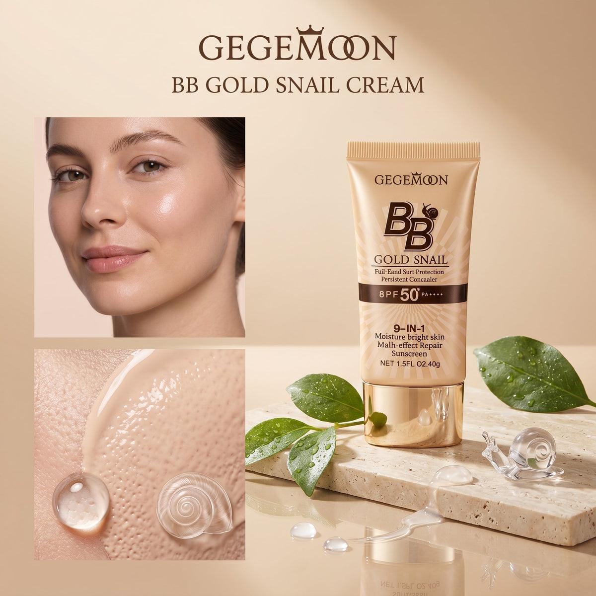 BB Cream Tube 40g – All-in-One Coverage, SPF Protection, Moisturizing & Natural Finish Foundation