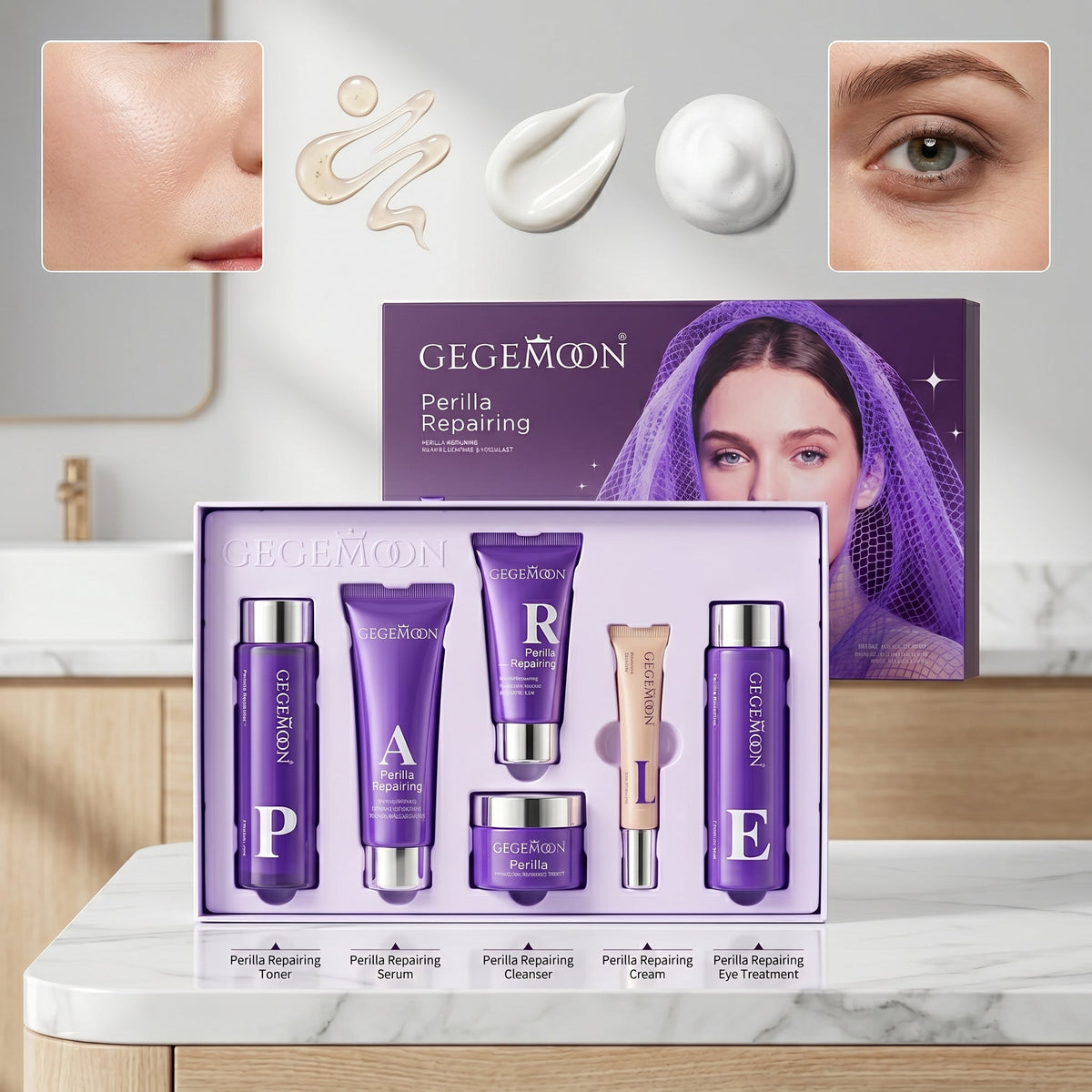 Perilla Repairing 6-in-1 Skincare Set – Anti-Inflammatory, Soothing & Skin Barrier Restoring Routine Kit