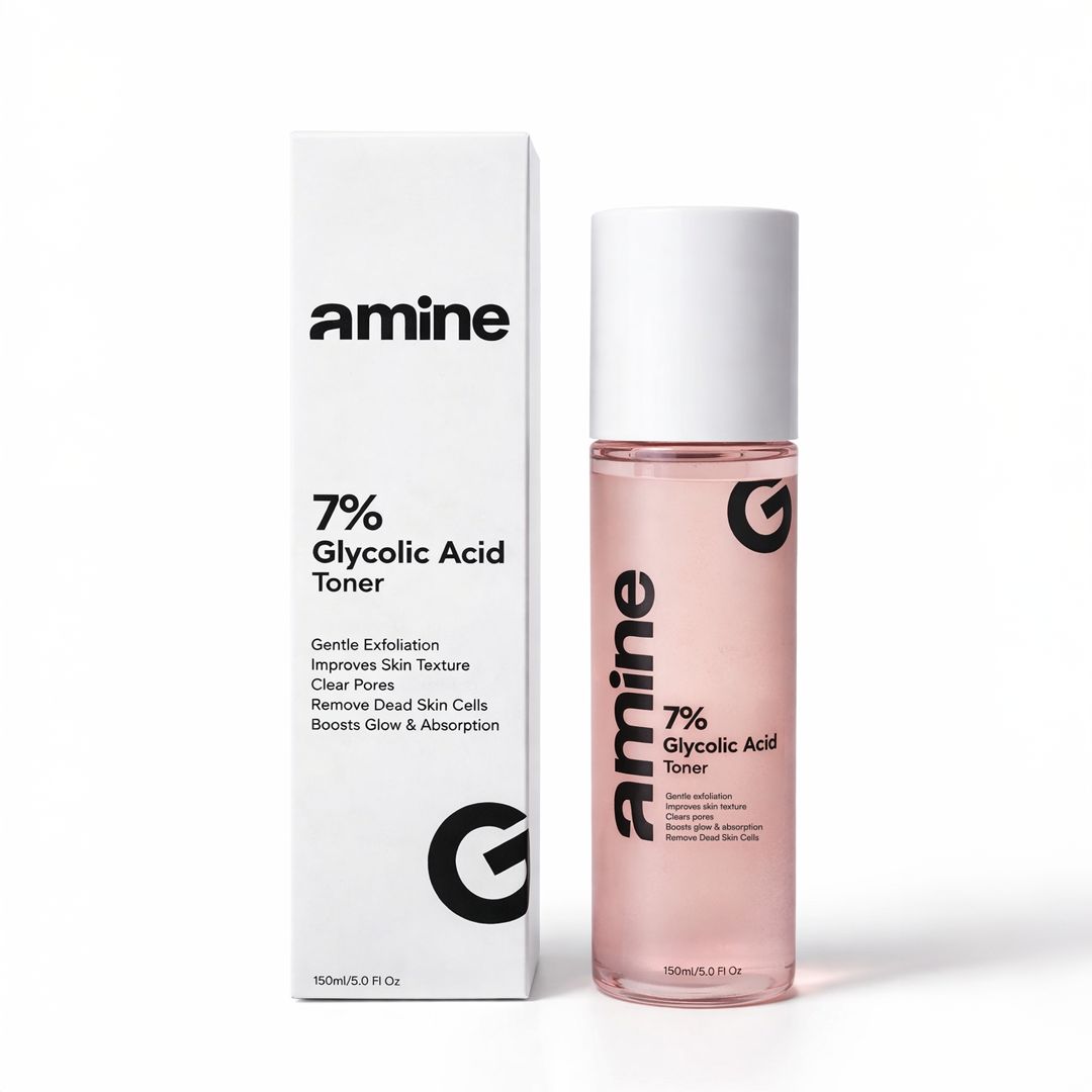 Amine 7% Glycolic Acid Toner – Exfoliating Face Toner for Glowing Skin & Clear Pores | 150ml