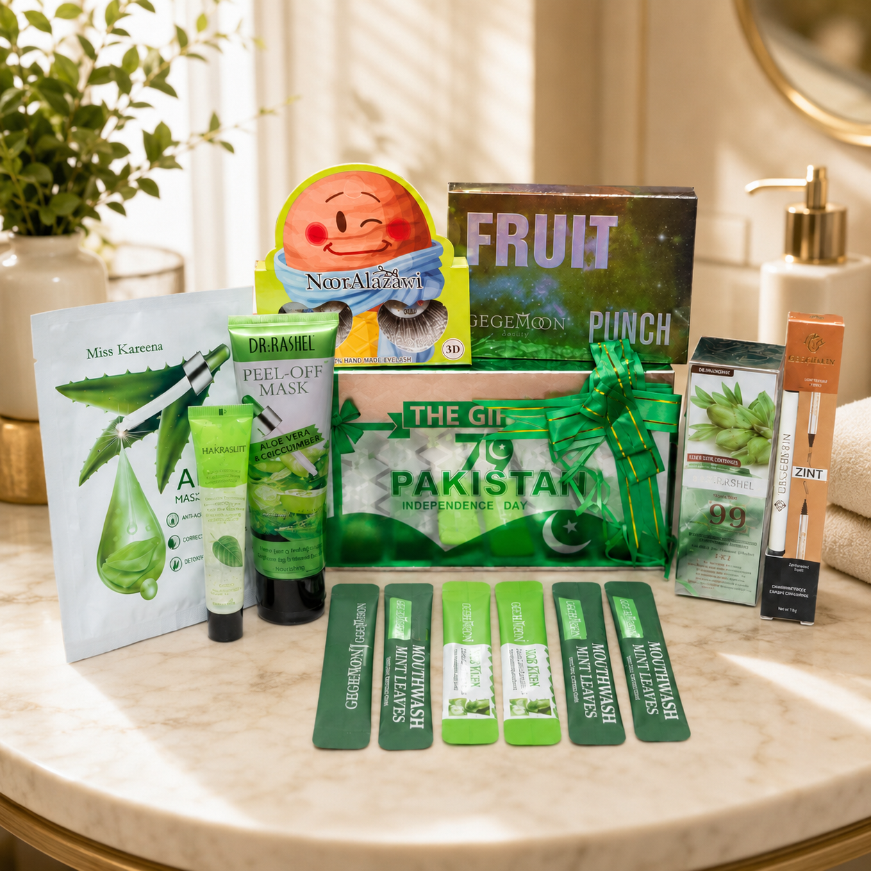 Pakistan Azadi Beauty Gift Box – Premium Self-Care Collection | 14 products in 1 price